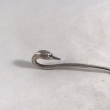 Load image into Gallery viewer, Silver Condiment Spoon With Cast Swan's Head Handle Birmingham 1989