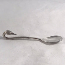 Load image into Gallery viewer, Silver Condiment Spoon With Cast Swan's Head Handle Birmingham 1989