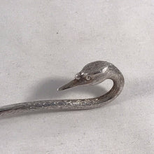 Load image into Gallery viewer, Silver Condiment Spoon With Cast Swan's Head Handle Birmingham 1989