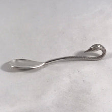 Load image into Gallery viewer, Silver Condiment Spoon With Cast Swan's Head Handle Birmingham 1989