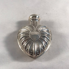 Load image into Gallery viewer, Silver Heart Shaped Scent Bottle William Comyns London 1900
