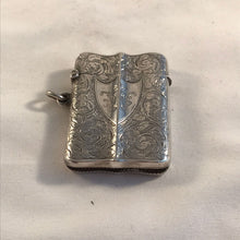 Load image into Gallery viewer, Shaped Silver Vesta With Shield Shaped Cartouche Deakin & Francis Birmingham 1895