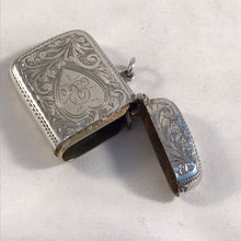 Load image into Gallery viewer, Edwardian Silver Vesta With Heart Shaped Cartouche Birmingham 1905