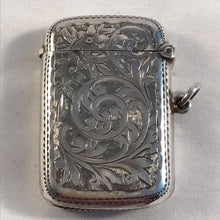 Load image into Gallery viewer, Edwardian Silver Vesta With Heart Shaped Cartouche Birmingham 1905