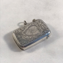 Load image into Gallery viewer, Edwardian Silver Vesta With Heart Shaped Cartouche Birmingham 1905