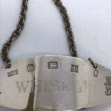 Load image into Gallery viewer, Pair of Silver Decanter Labels Whisky and Brandy Queen's Silver Jubilee 1977