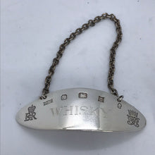 Load image into Gallery viewer, Pair of Silver Decanter Labels Whisky and Brandy Queen's Silver Jubilee 1977