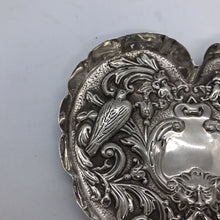 Load image into Gallery viewer, Victorian Heart Shaped Silver Trinket Dish William Comyns London 1899