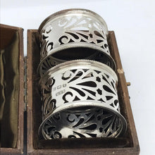 Load image into Gallery viewer, Pair of Edwardian Silver Napkin Rings Birmingham 1908