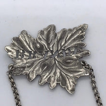 Load image into Gallery viewer, Silver Wine Label / Decanter Label Brandy Yapp & Woodward Birmingham 1849