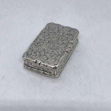 Load image into Gallery viewer, Victorian Solid Silver Hallmarked Snuff Box Nathaniel Mills Birmingham 1847