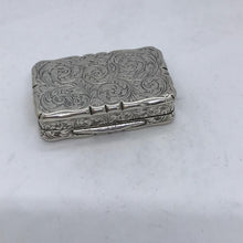 Load image into Gallery viewer, Victorian Solid Silver Hallmarked Snuff Box Nathaniel Mills Birmingham 1847
