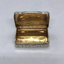 Load image into Gallery viewer, Victorian Solid Silver Hallmarked Snuff Box Nathaniel Mills Birmingham 1847