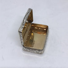 Load image into Gallery viewer, Victorian Solid Silver Hallmarked Snuff Box Nathaniel Mills Birmingham 1847