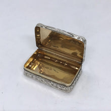 Load image into Gallery viewer, Victorian Solid Silver Hallmarked Snuff Box Nathaniel Mills Birmingham 1847