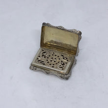Load image into Gallery viewer, Victorian Solid Silver Hallmarked Vinaigrette Edward Smith 1843