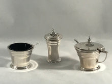 Load image into Gallery viewer, Hallmarked Solid Silver Cruet Set Art Deco Style Birmingham 1966