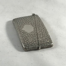 Load image into Gallery viewer, Hallmarked Edwardian Silver Curved Card Case With Ivy Leaf Decoration