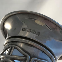 Load image into Gallery viewer, Pair Of Art Nouveau Silver And Glass Vases Sheffield 1909