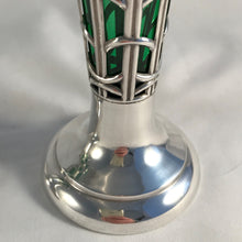 Load image into Gallery viewer, Pair Of Art Nouveau Silver And Glass Vases Sheffield 1909