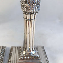 Load image into Gallery viewer, Victorian Silver Corinthian Column Candlesticks London 1901
