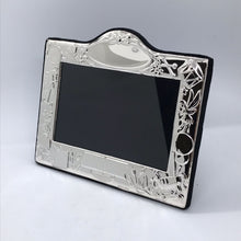 Load image into Gallery viewer, Hallmarked Silver Children’s Photo Frame Nursery Or Christening Bow Design
