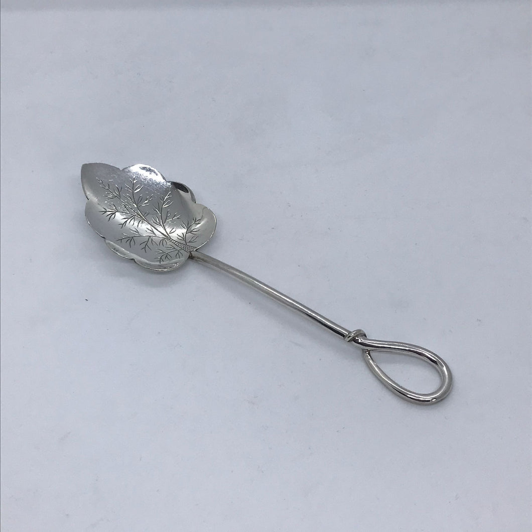 Victorian Silver Leaf Spoon Lee & Wigfull Sheffield 1898