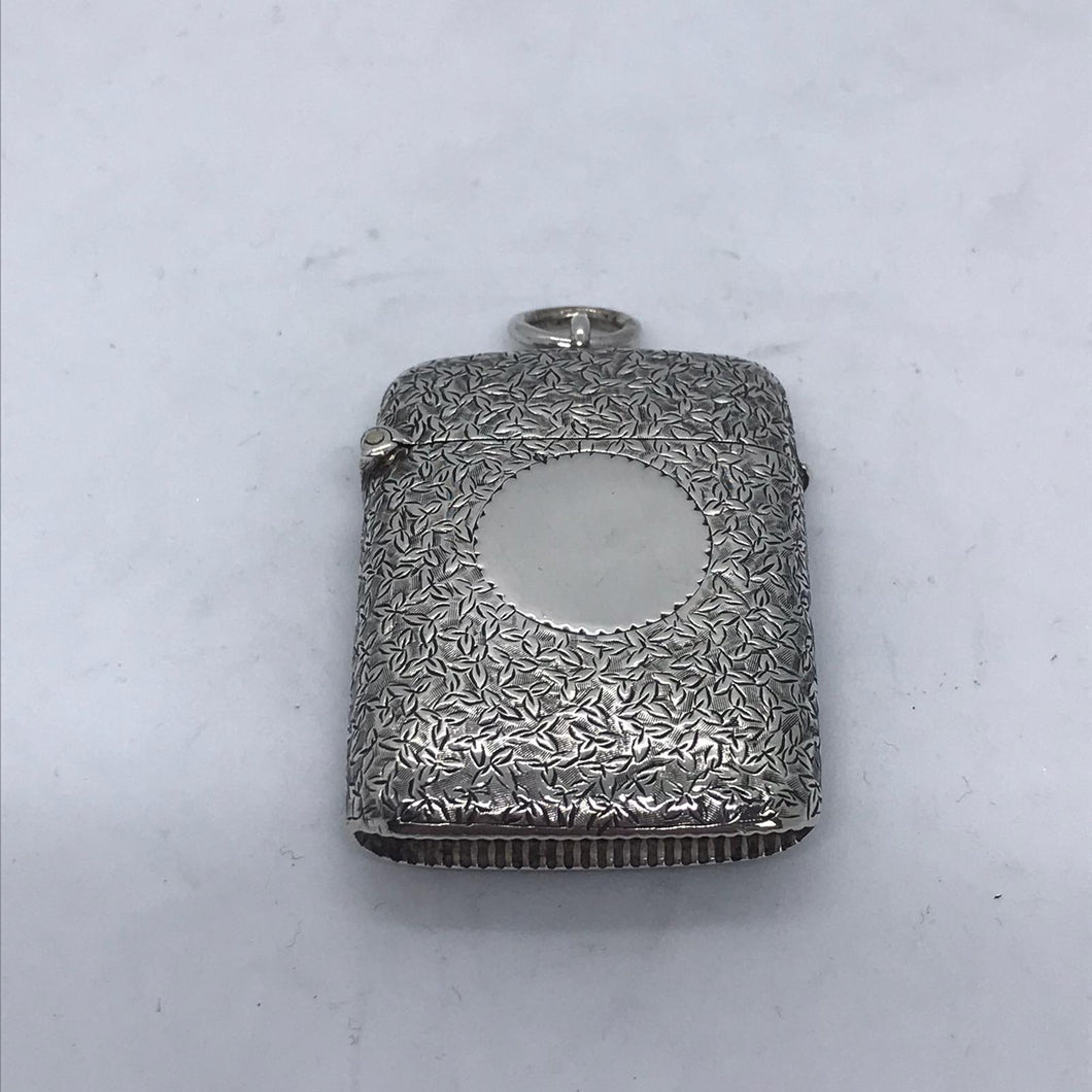 Silver Vesta With Round Cartouche Birmingham 1894