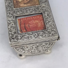 Load image into Gallery viewer, Edwardian Silver Triple Stamp Box A &amp; J Zimmerman Birmingham 1903
