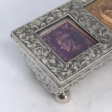 Load image into Gallery viewer, Edwardian Silver Triple Stamp Box A &amp; J Zimmerman Birmingham 1903
