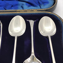 Load image into Gallery viewer, Boxed Set Of Ornate Silver Spoons And Sugar Tongs Sheffield 1936
