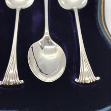 Load image into Gallery viewer, Boxed Set Of Ornate Silver Spoons And Sugar Tongs Sheffield 1936
