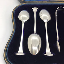 Load image into Gallery viewer, Boxed Set Of Ornate Silver Spoons And Sugar Tongs Sheffield 1936
