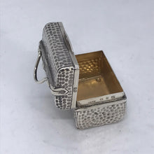 Load image into Gallery viewer, Novelty Silver Box Shaped As A Gladstone Bag Saunders &amp; Shepherd Birmingham 1899
