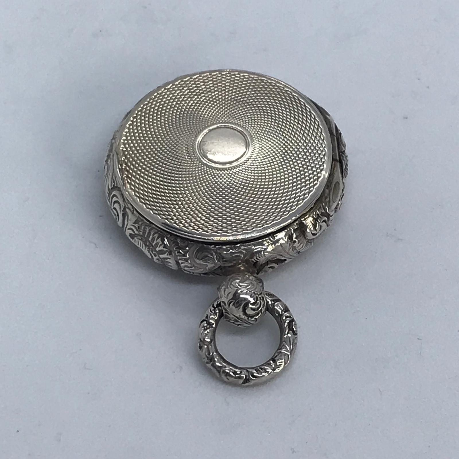 Pocket Watch Shaped Silver Vinaigrette Gervaise Wheeler Birmingham 183 ...