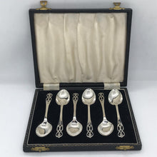 Load image into Gallery viewer, Boxed Set Of Ornate Silver Spoons Henry Clifford Davies 1959
