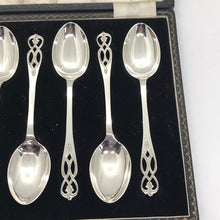 Load image into Gallery viewer, Boxed Set Of Ornate Silver Spoons Henry Clifford Davies 1959
