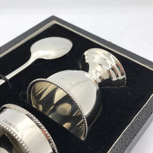 Load image into Gallery viewer, Silver Christening Set = Egg Cup, Spoon And Napkin Ring Set Birmingham 1968
