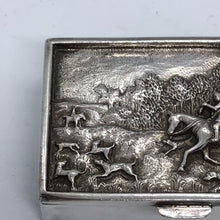 Load image into Gallery viewer, Novelty Silver Box With Embossed Hunting Scene
