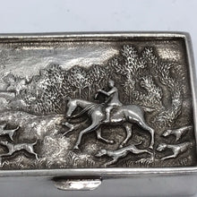 Load image into Gallery viewer, Novelty Silver Box With Embossed Hunting Scene
