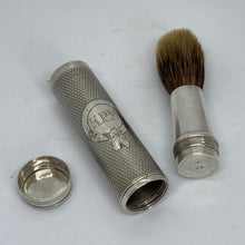 Load image into Gallery viewer, Rare And Unusual Antique Silver Travelling Shaving Brush Hallmarked London 1875
