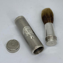 Load image into Gallery viewer, Rare And Unusual Antique Silver Travelling Shaving Brush Hallmarked London 1875
