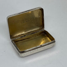 Load image into Gallery viewer, George III Silver Snuff Box With Greek Key Decoration Matthew Linwood Birmingham 1804
