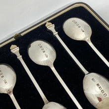 Load image into Gallery viewer, Boxed Set Of Silver Collectors Spoons With Crown Finials And George V Silver Jubilee Hallmark
