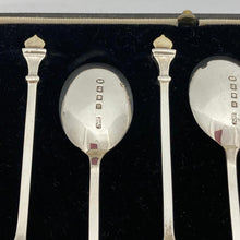 Load image into Gallery viewer, Boxed Set Of Silver Collectors Spoons With Crown Finials And George V Silver Jubilee Hallmark
