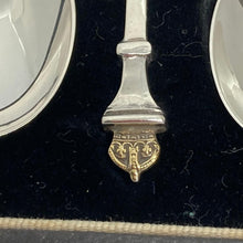 Load image into Gallery viewer, Boxed Set Of Silver Collectors Spoons With Crown Finials And George V Silver Jubilee Hallmark
