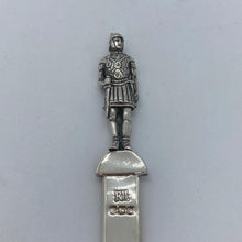 Load image into Gallery viewer, Solid Silver Letter Opener With Roman Soldier Finial Irish Silver Company 1974
