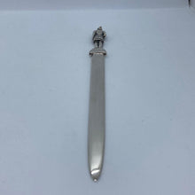 Load image into Gallery viewer, Solid Silver Letter Opener With Roman Soldier Finial Irish Silver Company 1974
