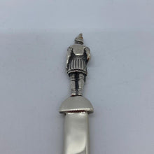 Load image into Gallery viewer, Solid Silver Letter Opener With Roman Soldier Finial Irish Silver Company 1974
