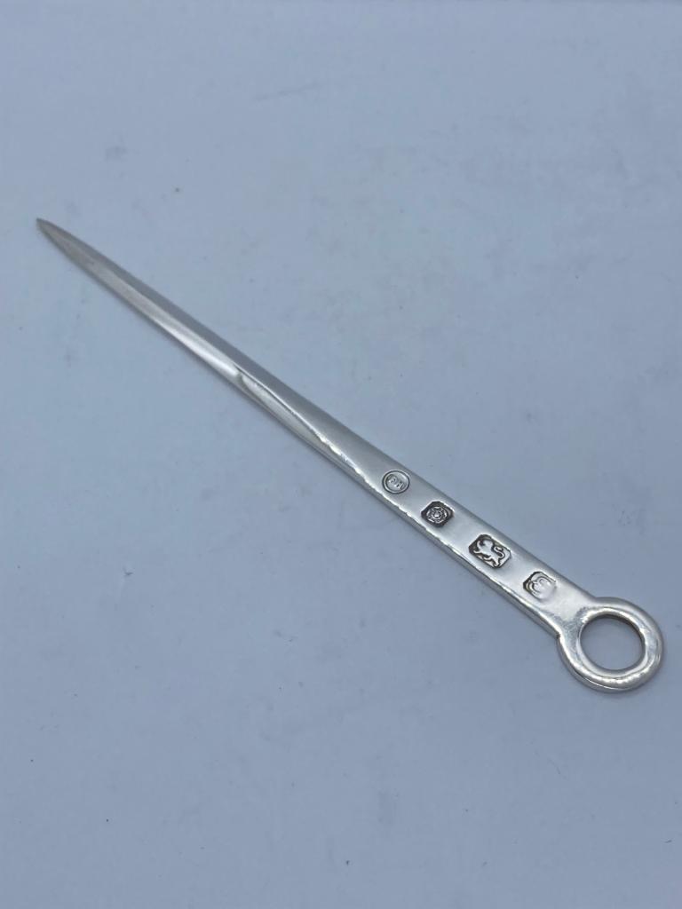 Hallmarked Silver Letter Opener Designed As A Meat Skewer Francis Howard Sheffield 1979